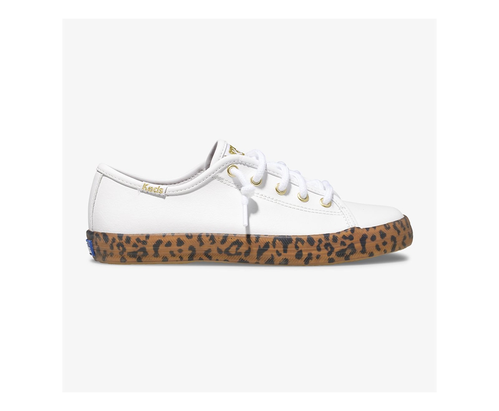 Keds Sneaker Kinder Weiß - Kickstart Leopard Foxing - EOM-832459